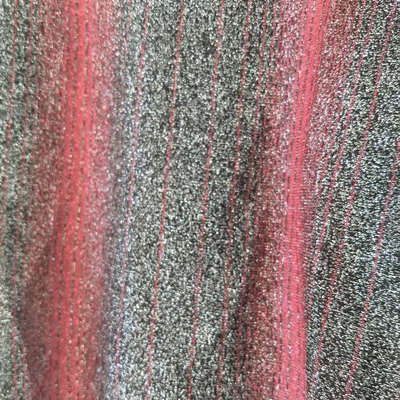 vintage 80s metallic batwing stripe sweater black red silver - Picture 2 of 6